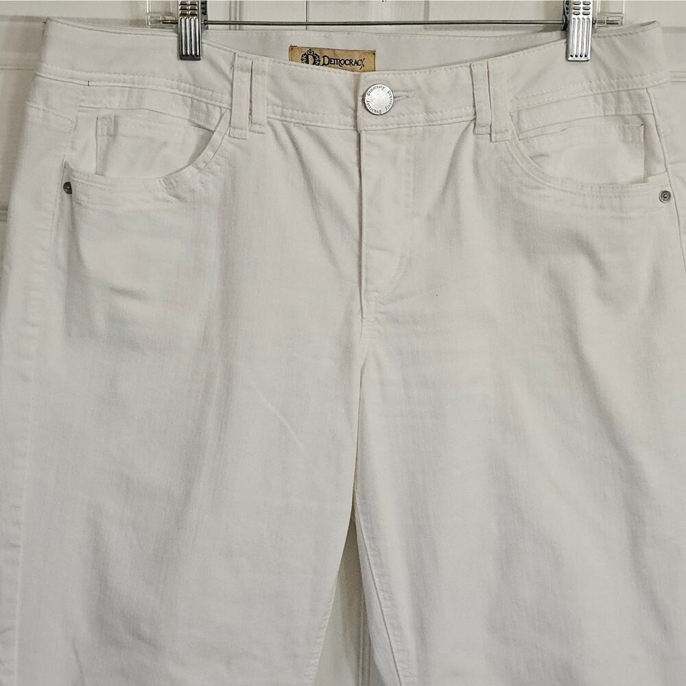 Democracy Women's White "Ab"technology Denim‎ Jeans 14 Summer Stretch Slimming - Picture 3 of 6